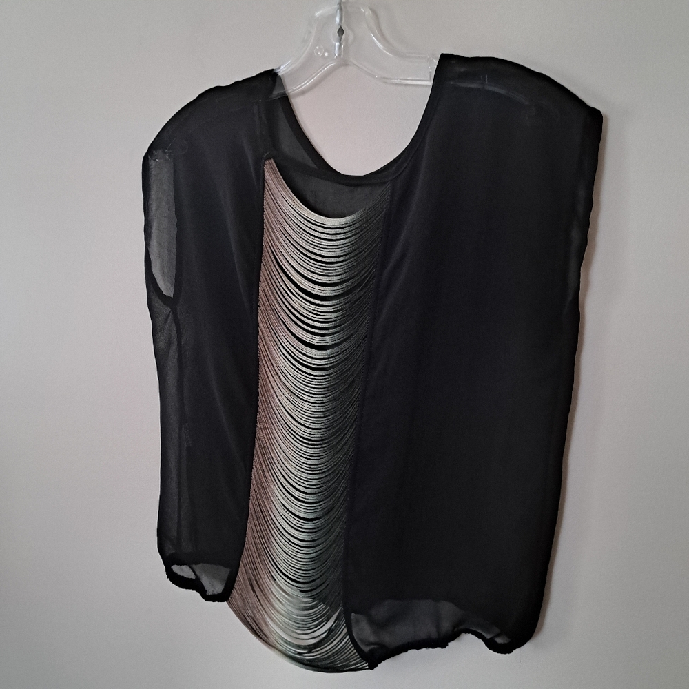 Sheer Fringed Women's Top